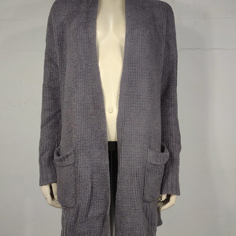 Barefoot Dreams Cozychic Lite gray open front cardigan sweater ladies Small